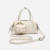 Bolsa Boston Única con Patrón de Lichi, Bolso de Mano Versátil Elegante y de Moda, Gran Capacidad, Bolso de Hombro Fresco y Sencillo