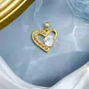 [Oro Real de Cobre] Amor Asimétrico Comercio Exterior Transfronterizo DIY Joyería Hecha a Mano Cobre Circonio Microincrustado Accesorios de Colgante