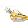 Cable de alimentación con interruptor de dos clavijas planas y cable trenzado, enchufe plano chino, cable con enchufe de interruptor transparente 304, cable de alambre trenzado amarillo
