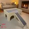 Juguetes de Madera para Hámster, Suministros para Escondite de Hámster Dorado, Artículos de Decoración para Nidos Pequeños, Productos de Casa Multifuncionales Duraderos Resistentes a la Mordida