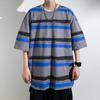 Camiseta de manga corta para hombre, algodón de verano de 230 g, estilo Hong Kong, tendencia de moda sencilla, suelta, Joker, parejas, moda masculina de cinco mangas