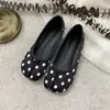 Sapatos Mocassins de Bico Dividido Estilo Coreano Versátil Slip-On Casco de Porco Boca Rasa Sapatos Únicos Fábrica Mocassins Planos Versáteis para Avós