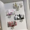 Celebridad de Internet Uñas Artísticas Campana de Cristal Transparente Decoración Navideña para Uñas Colgante de Lazo Dorado y Plateado Blanco y Negro