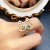 Venta al por mayor de fábrica Populares Pendientes de Esmeralda Natural Plata S925 Incrustados Piedra Principal 3*4 Joyería de Lujo Venta Directa de Fábrica