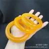 Suministro en Vivo de Pulsera de Jade Cuarcita Amarilla de Aceite de Pollo, Pulsera Redonda Gruesa de Jade Cuarcita Verde Hielo, Fabricante de Regalos de Joyería para Manos