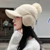 Gorros de Otoño e Invierno para Mujer, Protección para los Oídos a Prueba de Viento, Gorros Cálidos de Invierno con Protección contra la Nieve, Gorros de Punto de Terciopelo Engrosado, Protección contra el Viento y el Frío para Ciclismo