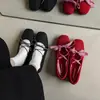Zapatos Mary Jane Planos de Punta Cuadrada Negro Estilo Primavera 2026 Zapatos de Ballet de Punto con Tira Cruzada Estilo Japonés para Mujer