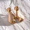 Pendientes Redondos Empalmados de Resina Retro Originales Europeos y Americanos, Pendientes Simples de Alta Gama Transfronterizos, Accesorios para Orejas de Moda de Nicho