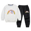 Suéter de algodón para niñas con unicornio conjunto de otoño 2022 Primavera y Otoño nuevo para niña pequeña estilo coreano deportivo dos piezas