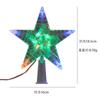 Estrella para la punta del árbol de Navidad, estrella de plástico LED para la punta del árbol, luz USB a batería, alambre, estrella de cinco puntas, accesorios de decoración navideña