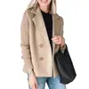 Amazon 2025 Primavera y Otoño Nueva Ropa de Mujer de Exportación Transfronteriza Europea y Americana Chaqueta de Lana de Empalme de Moda para Mujer