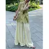 Novo Conjunto de Verão Feminino Estilo Chinês Nacional 2026 Novo Conjunto Casual para Mulheres, Estilo "Old Money" Redutor de Idade, Conjunto de Duas Peças Solto Sem Mangas
