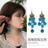 Brincos de Argola Redonda com Tassel de Concha Estilo Retrô Luxo Acessível Elegante Gancho de Orelha Nicho Estiloso Moda Brincos de Alta Qualidade para Mulheres