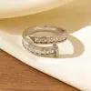 Nuevo Anillo Calado Completamente Incrustado con Diamantes Transfronterizo, Versión Ancha con Incrustaciones de Diamantes, Moderno y Elegante, Anillo Abierto Ajustable para el Dedo Índice