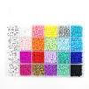 Amazon 24 rejilla color mixto en caja cuentas redondas de vidrio con letras niños abalorios accesorios de joyería DIY pequeñas cuentas de arroz