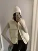 Colete de Algodão Huang Zheng com Gola Alta Simples para Mulheres Outono e Inverno 2025 Estilo Coreano Solto Camada sobre Camada Colete Jaqueta Colete 541056