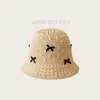 Sombrero de Paja Tejida con Protección Solar para Mujer, Sombrero de Paja Raffia con Cordones Estilo Ins de Verano para Salidas, Vacaciones, Sombrero de Sol para Playa