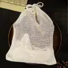 Bolsa de Malla Tejida de Algodón para Almacenamiento, Reutilizable, Resistente a Altas Temperaturas, para Separar Residuos, Bolsa de Malla con Cordón para Carne Estofada, Empaque de Jabón de Regalo