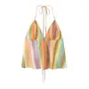 Ropa de mujer al por mayor transfronteriza 2026 verano nuevo elegante versátil top de rayas con cuello halter 7941139