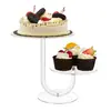 Soporte de Exhibición Acrílico Personalizado en Forma de J, Modelo Desmontable, Accesorios de Exhibición para Vasos de Postre y Cupcakes de Fiesta de Cumpleaños