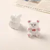 Urso Fofo Criativo de Pelúcia Resina Flocked Estéreo Ornaments para Desktop de Computador Desenho Animado DIY Joias Decoração Acessórios