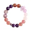 Pulsera de Cristal Natural Multielemento para Mujer, Equilibrando y Armonizando los Cinco Elementos de Oro, Madera, Agua, Fuego y Tierra
