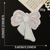 Parche de chaqueta de plumas con encaje de malla ultrafina, bordado con lentejuelas y lazo de mariposa, accesorios de ropa autoadhesivos