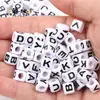 4 6 7 10 mm cuentas sueltas acrílicas cuentas con letras en inglés cuentas planas hechas a mano diy accesorios de joyería con cuentas pulsera