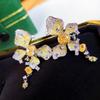 Pendientes de mariposa con diseño de hada de la suerte recomendados por Little Red Book: pendientes de diamantes amarillos microengarzados de celebridades de Internet