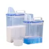 Caja de almacenamiento para detergente en polvo para ropa, recipiente de plástico portátil, detergente para ropa, caja de almacenamiento transparente sellada para baño de gran capacidad, frasco de almacenamiento