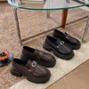 Zapatos de Cuero con Plataforma de Moda que Aumentan la Altura para Mujer, Nuevos Zapatos Mocasines de Moda Estilo Británico Primavera/Verano 2025 para Mujer
