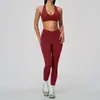Conjunto de Sujetador Deportivo y Pantalón Largo para Correr Fitness Dos Piezas Ropa Interior de Sujetador para Mujer Capa Base de Secado Rápido Conjunto de Yoga 2588