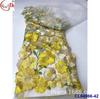 Material para vestido de noche bordado fondo grueso flor grande 3D malla transparente vestido aplique tela de encaje bordado