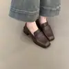 Zapatos de tacón bajo de estilo retro británico, Zapatos pequeños de cuero JK, Mocasines de tacón grueso, Zapatos sin cordones para mujer Novedad Otoño 2026, Zapatos negros