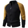 2026 Otoño/Invierno Transfronterizo para Hombre Cuello Alto Cremallera Cárdigan Tejido Bloque de Color Casual Grueso Moda Suéter Chaqueta para Hombre