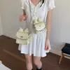 Bolsa Transversal Nova Versátil Moda Quadrada Pequena de Bolinhas Estilo Coreano 2026 Mini Bolsa de Ombro para o Dia a Dia para Mulheres com Corrente