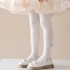 Meia-calça para meninas verão fina malha branca respirável meias diamante ponto anti-mosquito uma peça meias de base infantil