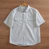 Camisa de Trabajo de Manga Corta para Hombre Verano Delgada Holgada para Gordo Camisa de Media Manga Estudiante Guapo Talla Extra Chaqueta