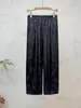 Outono de 2025 Novo Estilo Chinês Jacquard Calça Slim Cintura Elástica Versátil Calça Casual Calça Feminina Petite