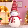 Adornos Navideños Grandes de Muñeco de Nieve Transfronterizos Tamaño Grande Mediano Pequeño Muñeco de Nieve Diseño de Atmósfera Nocturna del Centro Comercial Ping'an