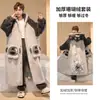 Roupão de Veludo Coral Pijama Masculino Inverno Espessado com Forro de Fleece Pode Ser Usado Fora no Inverno Roupas Caseiras Cartoon Masculinas para Homens