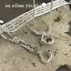 Pulsera de Plata de Ley S925 con Forma de Corazón Dulce Ounihan para Niñas, Diseño de Nicho Estilo Ins, Joyería Versátil con Cuentas Redondas en Forma de Corazón