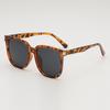 Gafas de sol estilo coreano Ins de moda vintage color té con leche para mujer, gafas de sol cuadradas de montura grande con cara redonda y protección UV