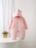 Macacão de Veludo com Capuz para Bebês e Crianças Pequenas, Estilo Novo Outono e Inverno, para Homens e Mulheres, Conjunto de Duas Peças de Roupas Acolchoadas para Passeio Esportivo, Moderno