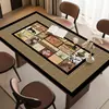 Novo jogo americano de mesa de jantar estilo chinês, não lavável, à prova d'água, à prova de óleo, jogo americano de mesa de centro, luxo leve, sensação de alta qualidade, tapete de proteção de mesa, anti-escaldante, toalha de mesa de chá
