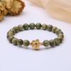 Pulsera Original de Sándalo Verde para Mujer Estilo Mori Estudiantes Cuentas de Buda Sándalo Loto Pulsera de un Círculo Retro