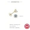 Pendientes de Plata de Ley S925 con Diseño de Cuatro Garras, Diamante Moissanita Super Brillante Incrustado, Pendientes de Plata Pura Estilo Coreano de Nicho