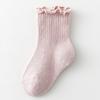 Calcetines de media caña para niña Primavera y Otoño Borde de oreja de madera Delgados Recién nacido Primavera y Otoño Calcetines para bebé Boca suelta No aprietan las piernas