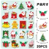 20 Piezas de Imanes Suaves Navideños Dibujos Animados Festivos Muñeco de Nieve Árbol de Navidad Decoración Metálica Coche Impermeable Imanes Magnéticos para Refrigerador