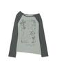 Camiseta Feminina 2025 Europeia e Americana Transfronteiriça Outono e Inverno Pulôver Ombro a Ombro Doce e Fresca Y2K Harajuku Estampada Manga Longa Gola Redonda